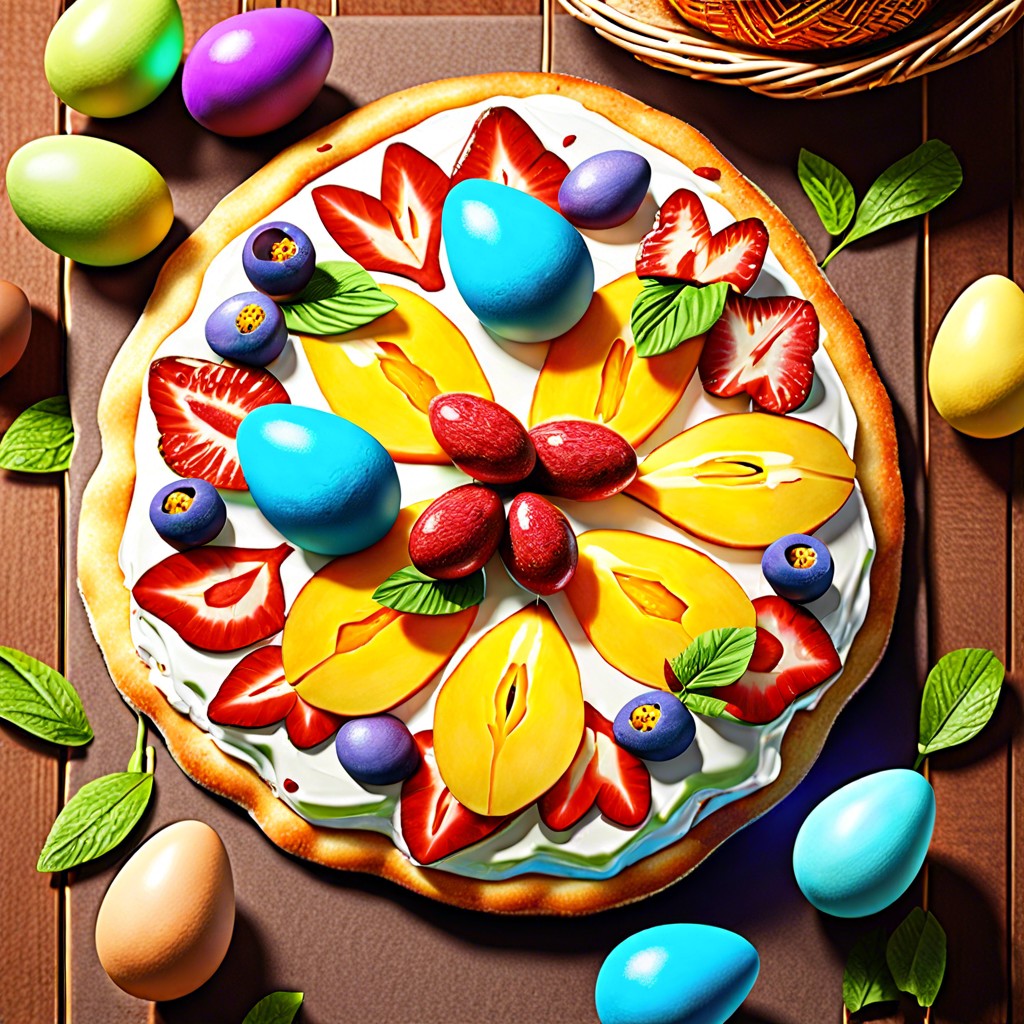 easter egg fruit pizza