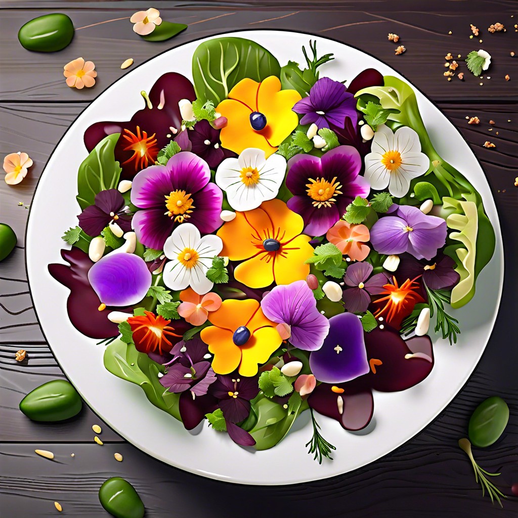 edible flower salad