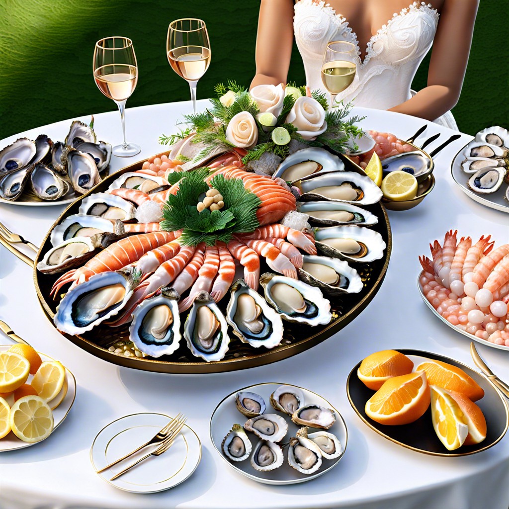 elegant seafood and oyster platter