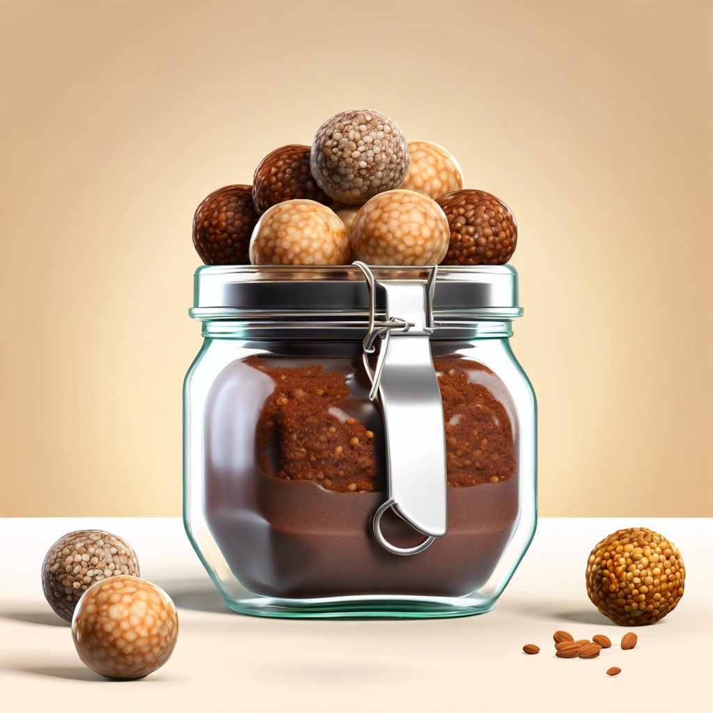 energy balls dates cocoa nuts and protein powder