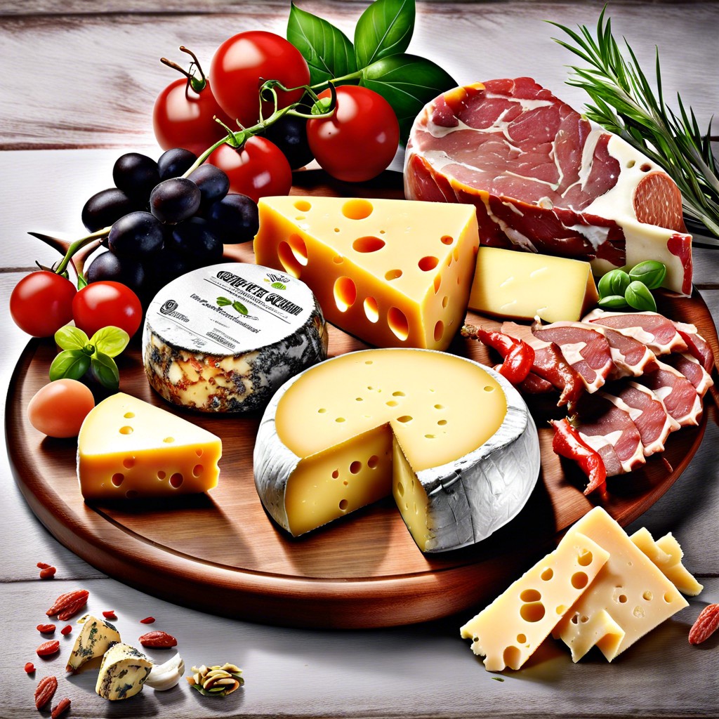 exotic cheese and meat sampler set