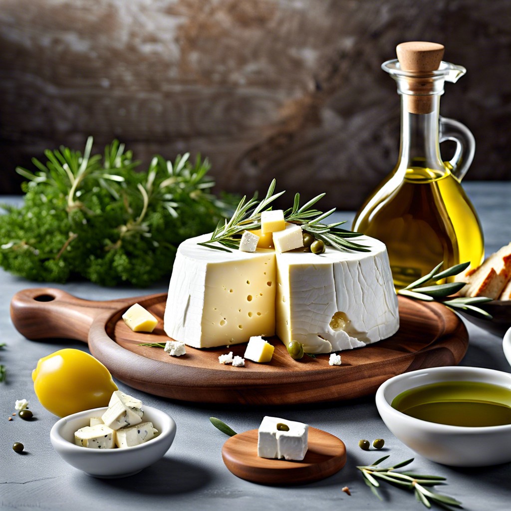 feta cheese with olive oil and oregano