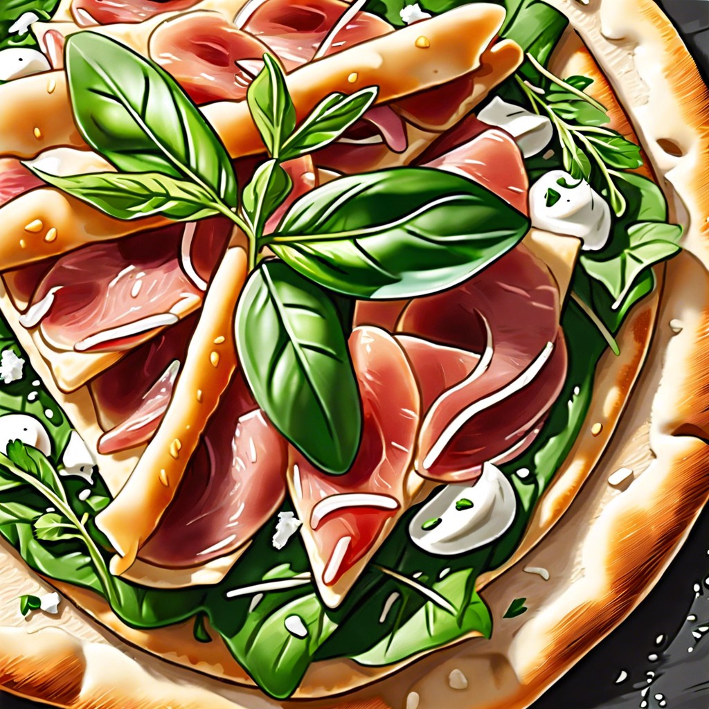 flatbread with prosciutto and arugula