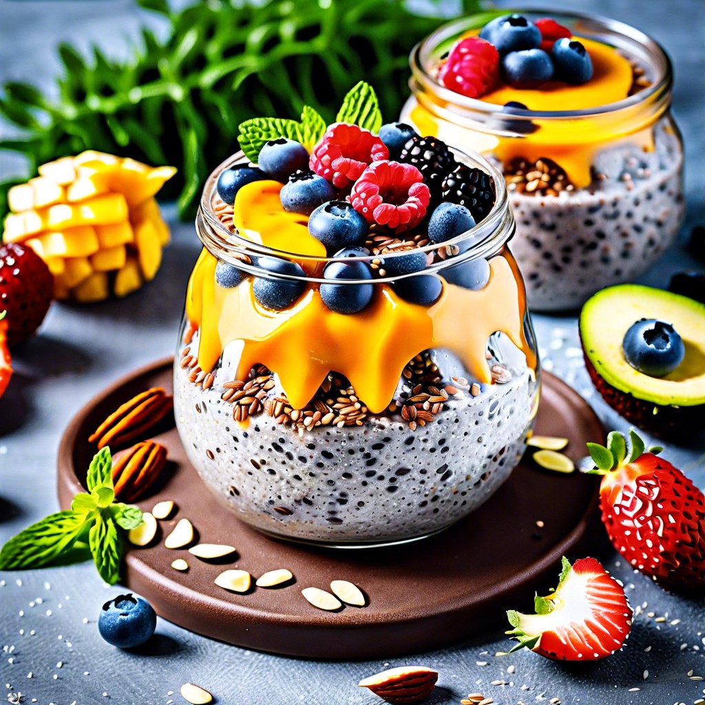 flaxseed and chia puddings