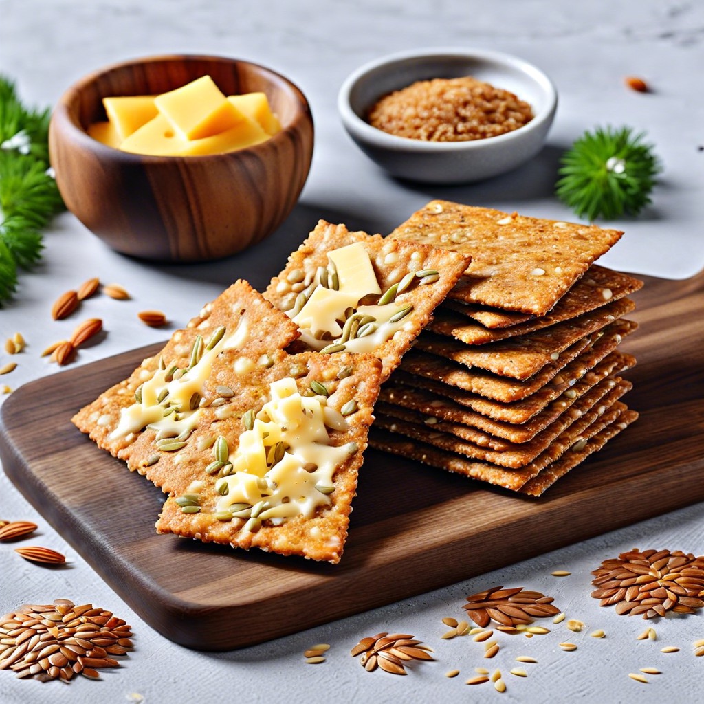 flaxseed crackers with cheese