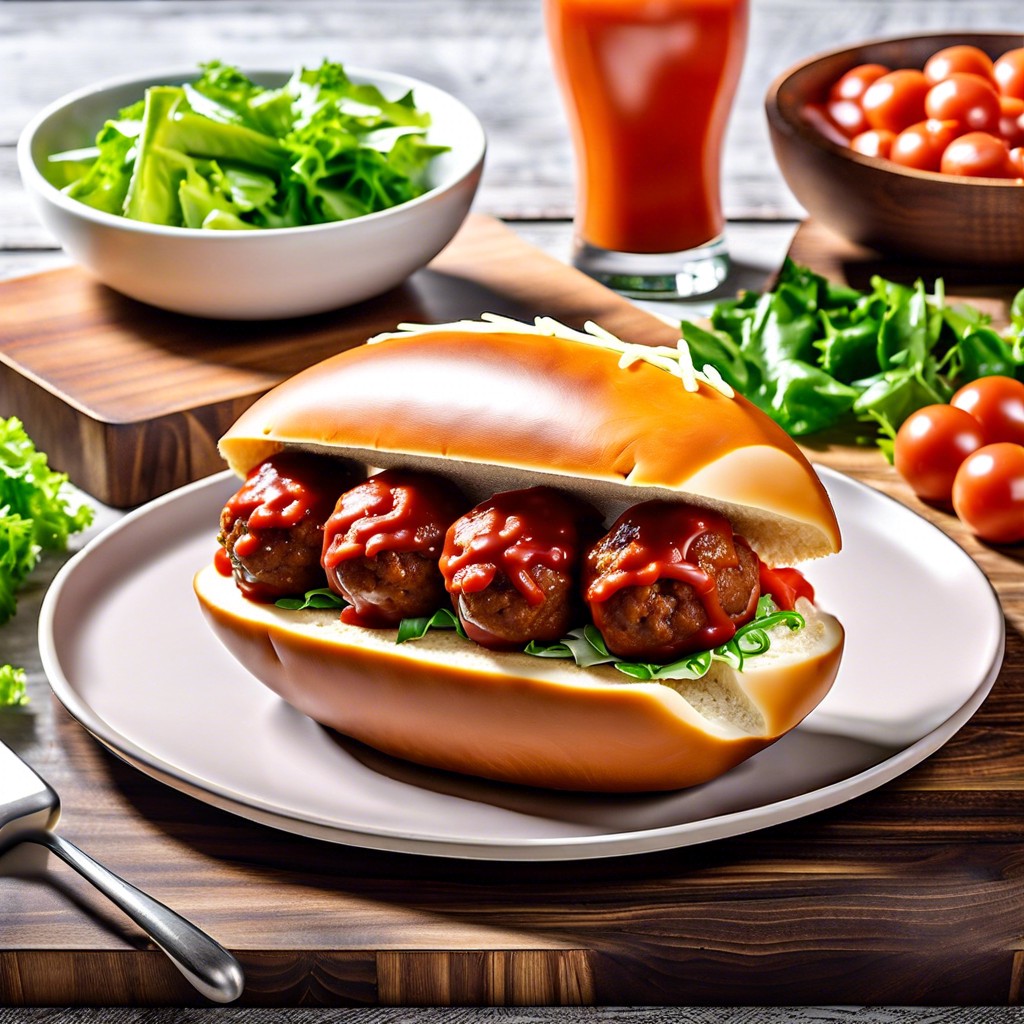 football shaped meatball subs