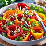 fresh bell pepper and cucumber salad with lime vinaigrette
