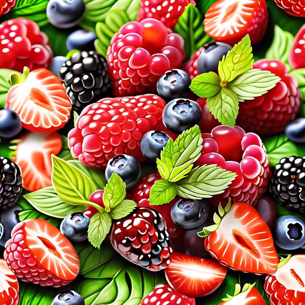 fresh berry salad with a honey lime dressing