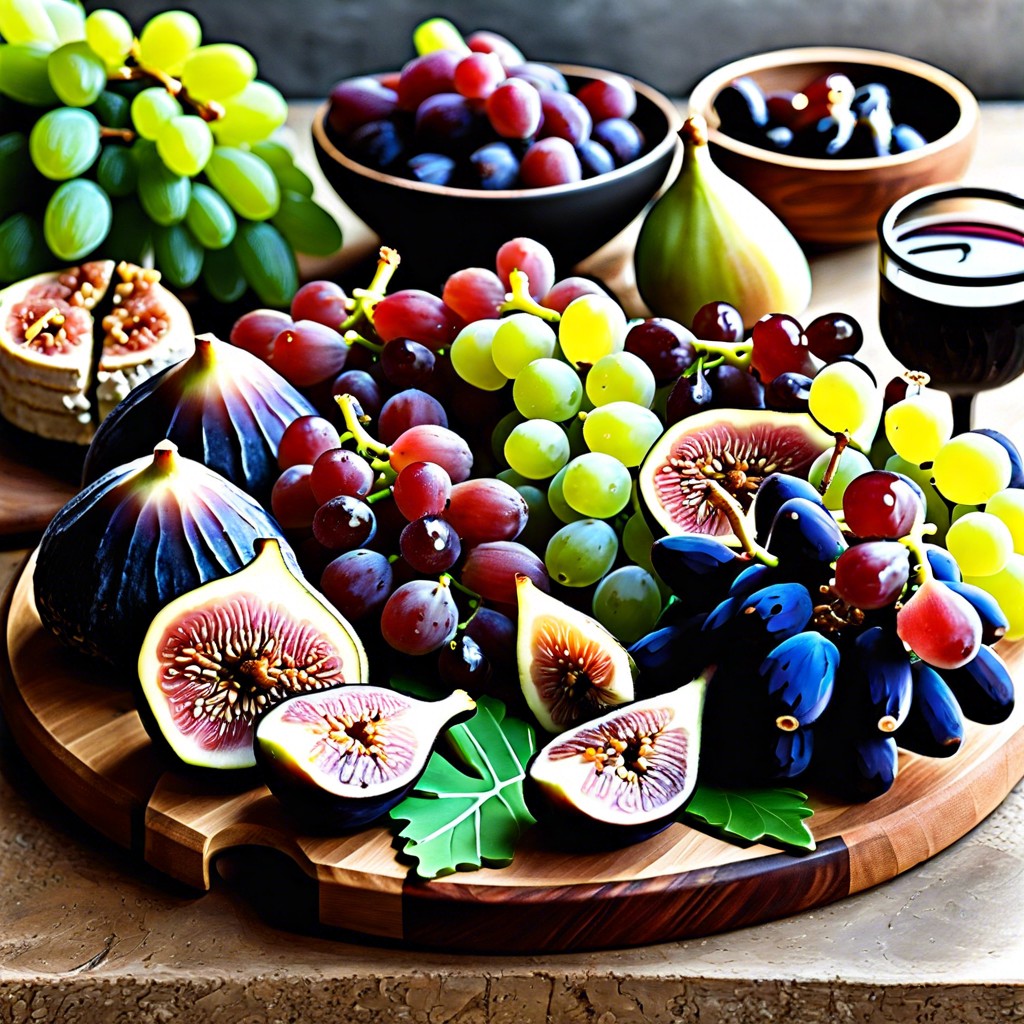 fresh figs and grapes