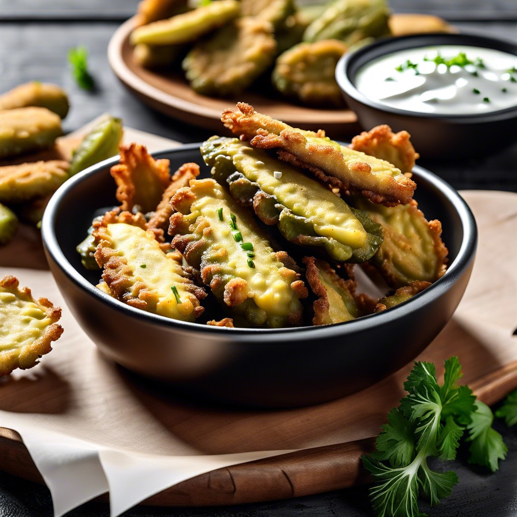 fried pickles with ranch dressing