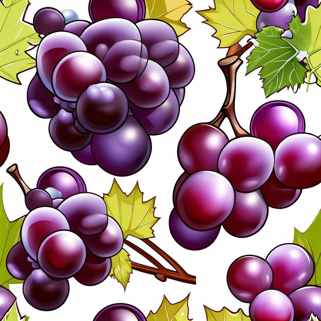 frozen grape clusters