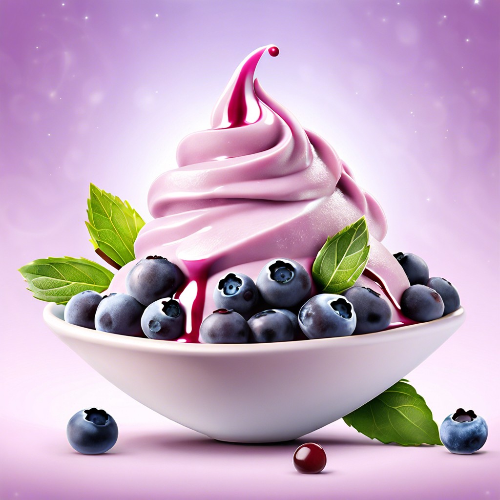 frozen yogurt covered blueberries