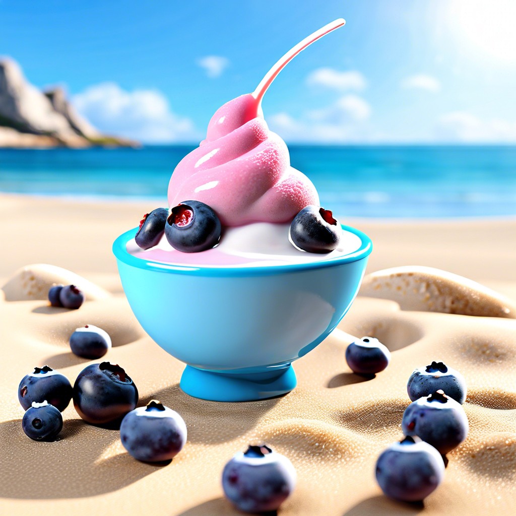 frozen yogurt covered blueberries