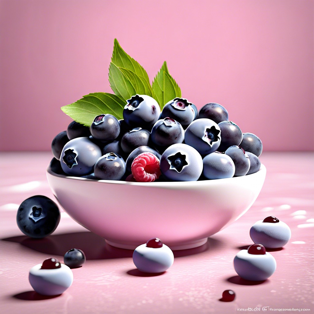 frozen yogurt covered blueberries