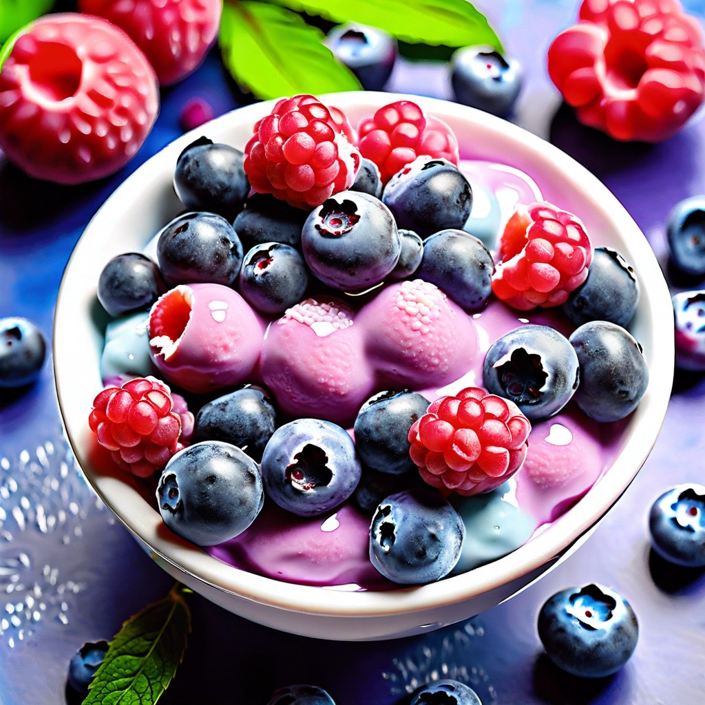 frozen yogurt covered blueberries