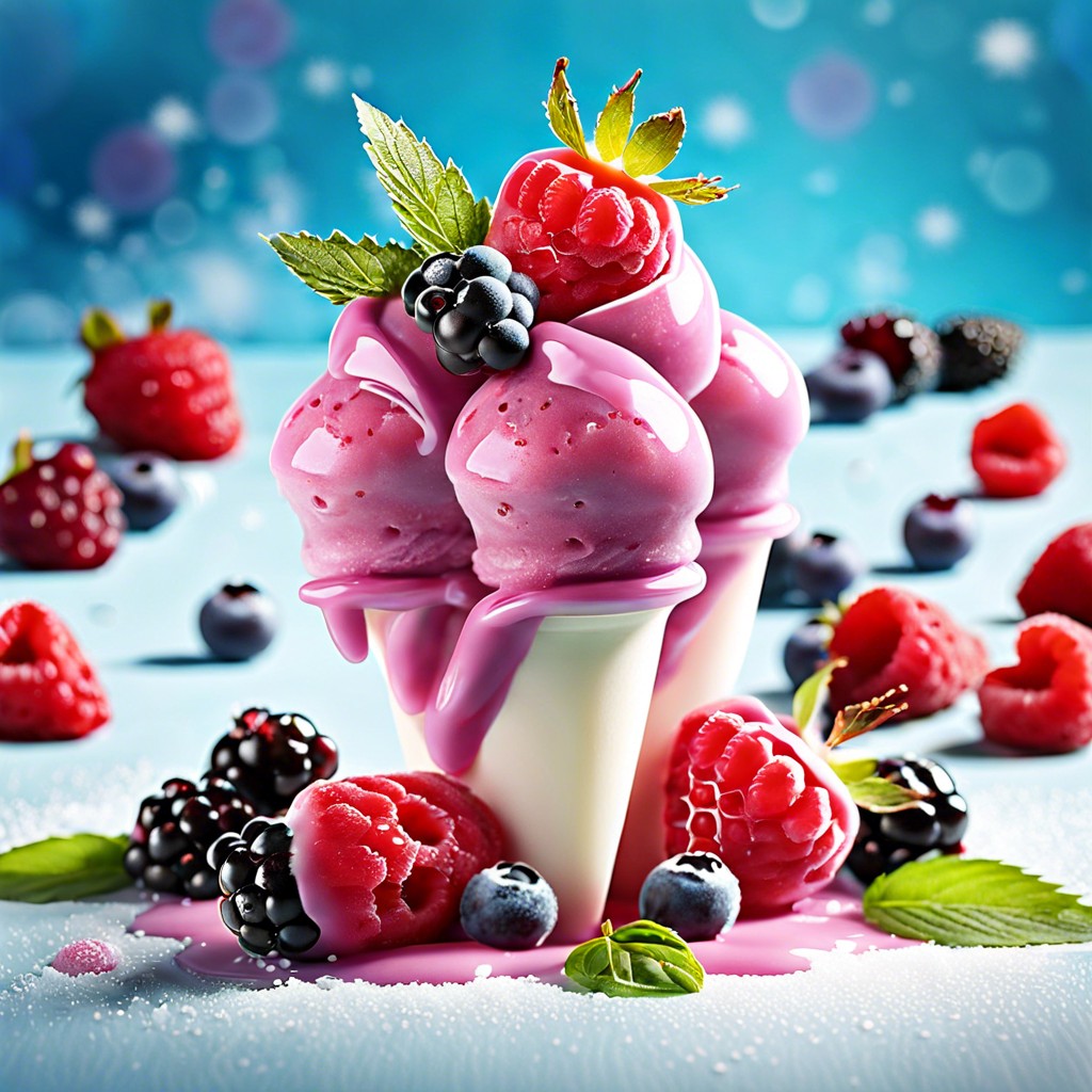 frozen yogurt pops with fresh berries