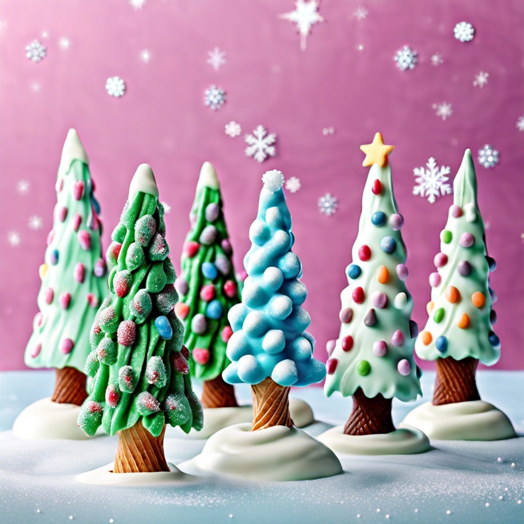 frozen yogurt trees frozen yogurt piped in the shape of christmas trees
