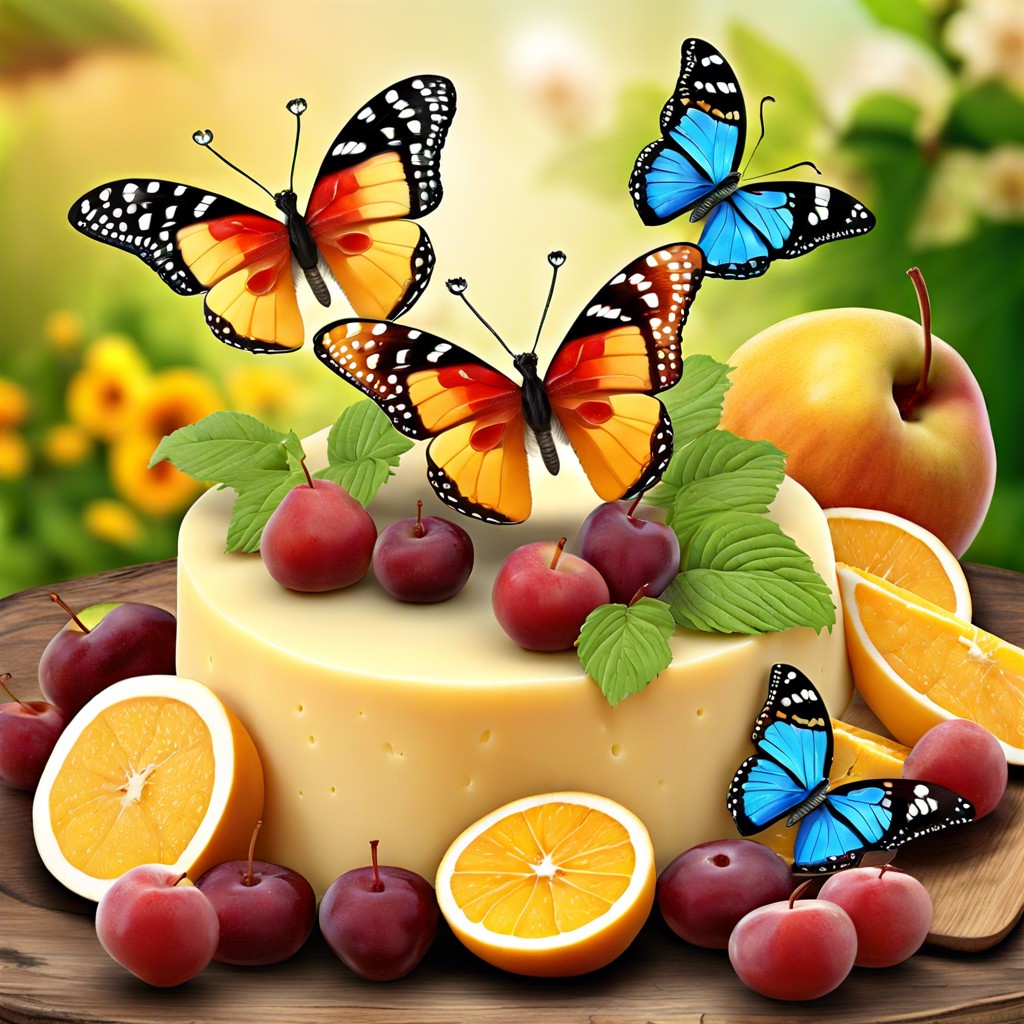 fruit and cheese butterflies