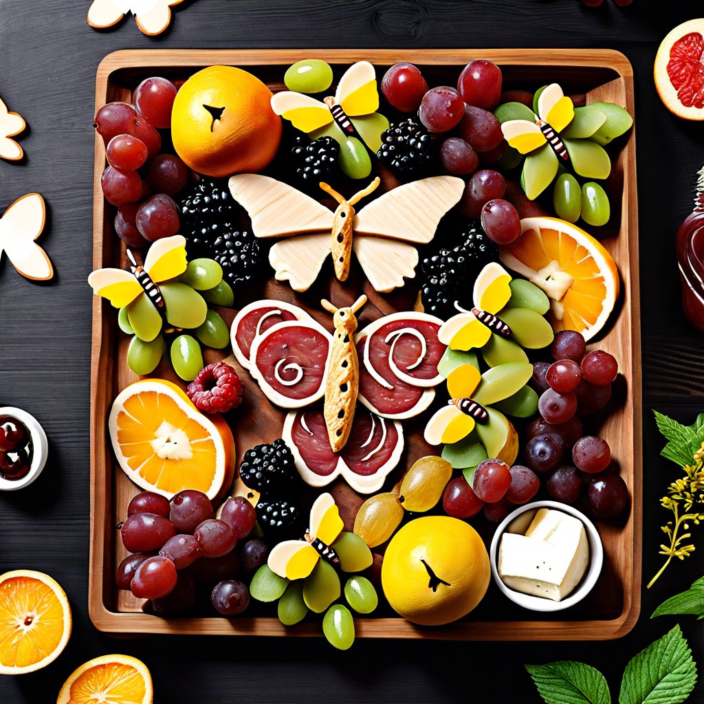 fruit and cheese butterfly shapes