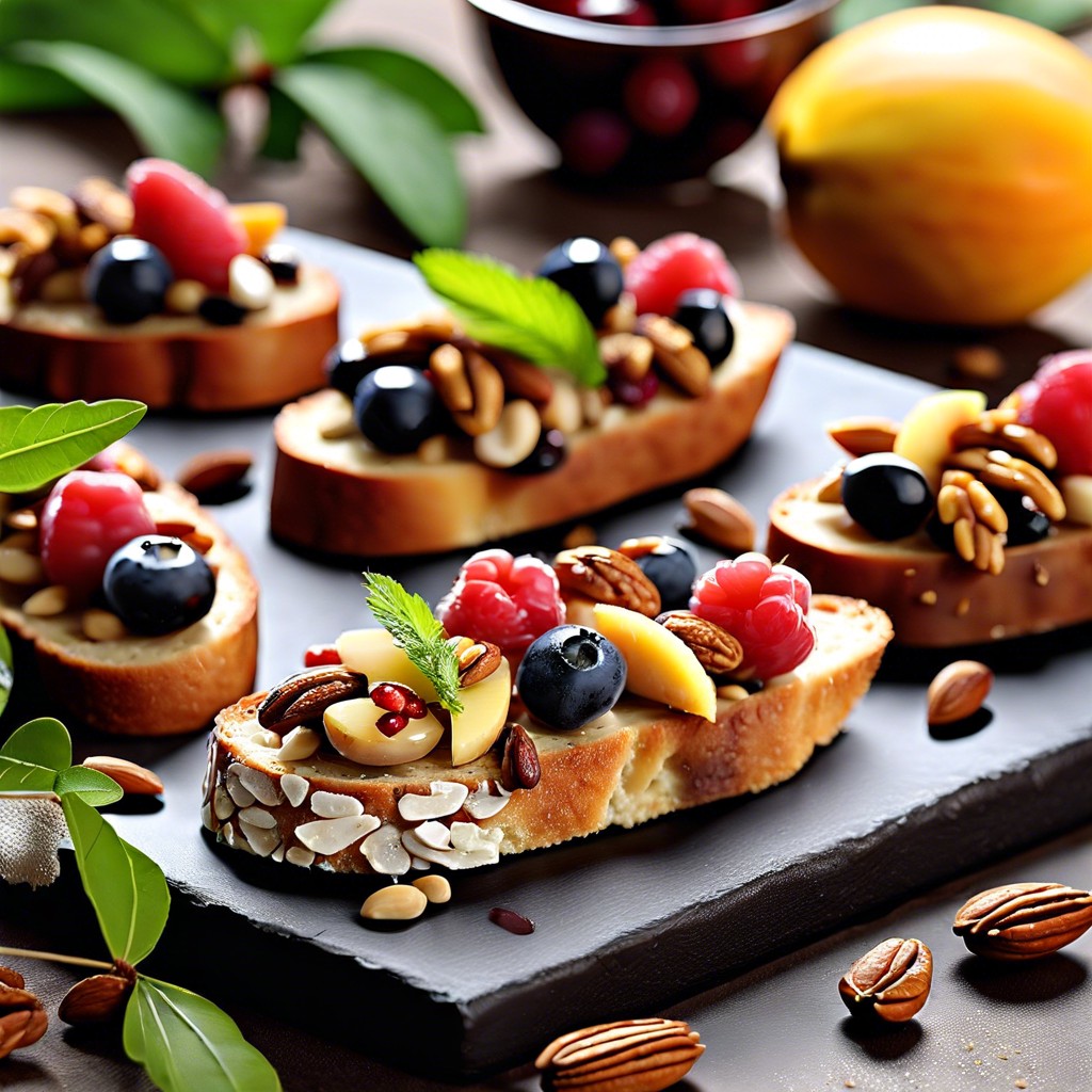 fruit and nut crostini