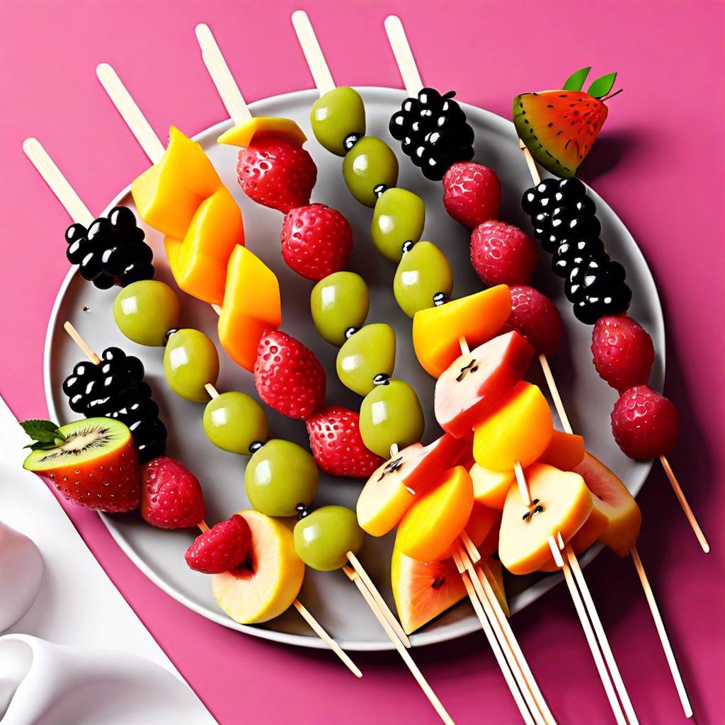 fruit rainbow skewers