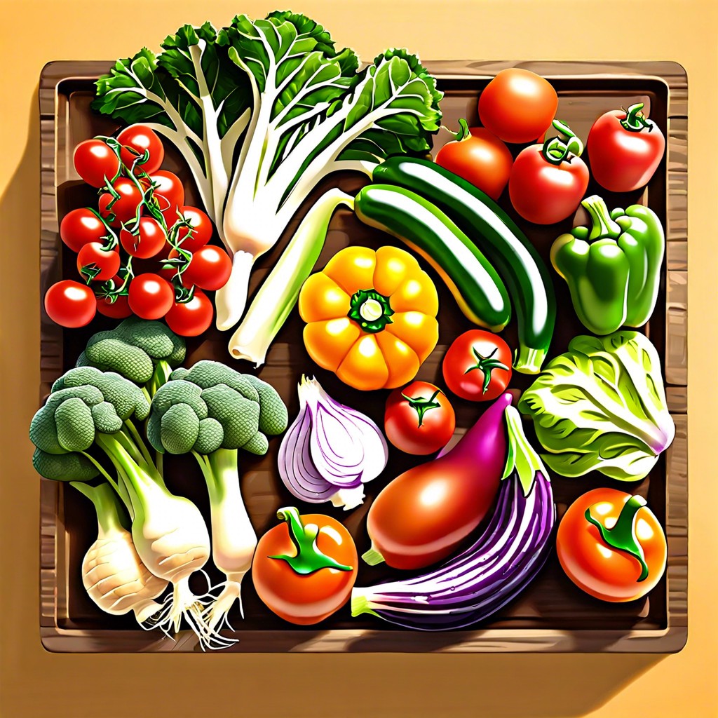 garden fresh vegetable board