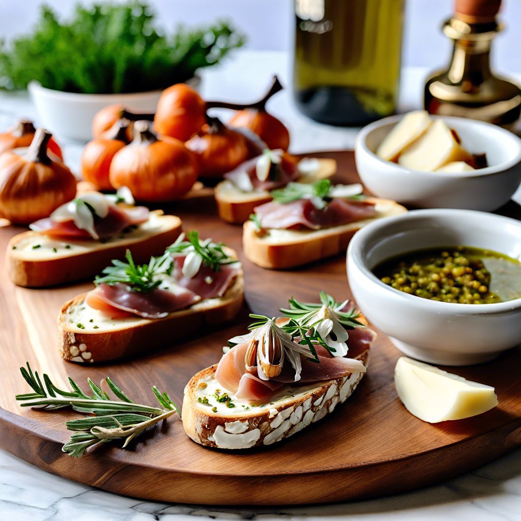 garlic herb crostini