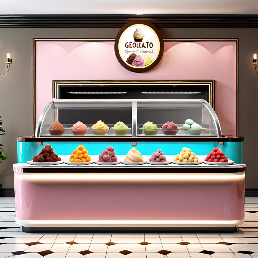 gelato and sorbet counter