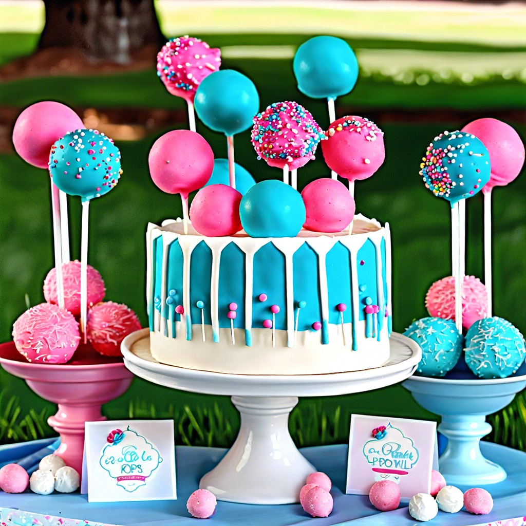 gender reveal cake pops