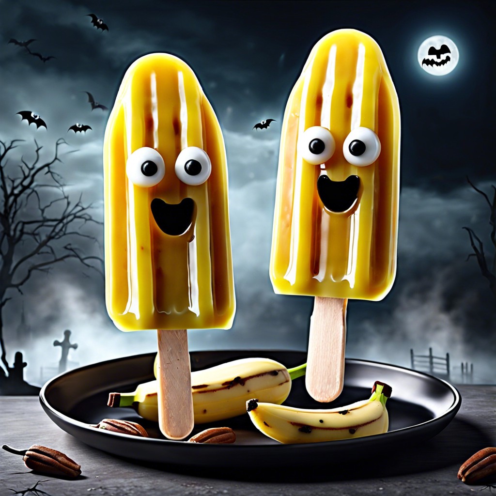 ghost banana popsicles