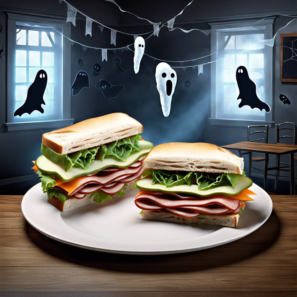 ghost shaped sandwiches