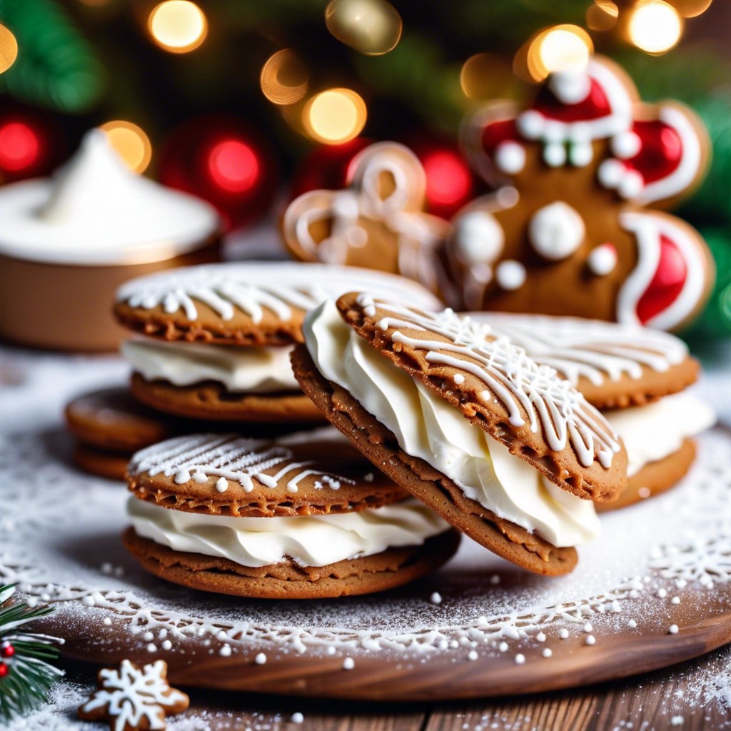 gingerbread cookie sandwiches gingerbread cookies cream cheese filling