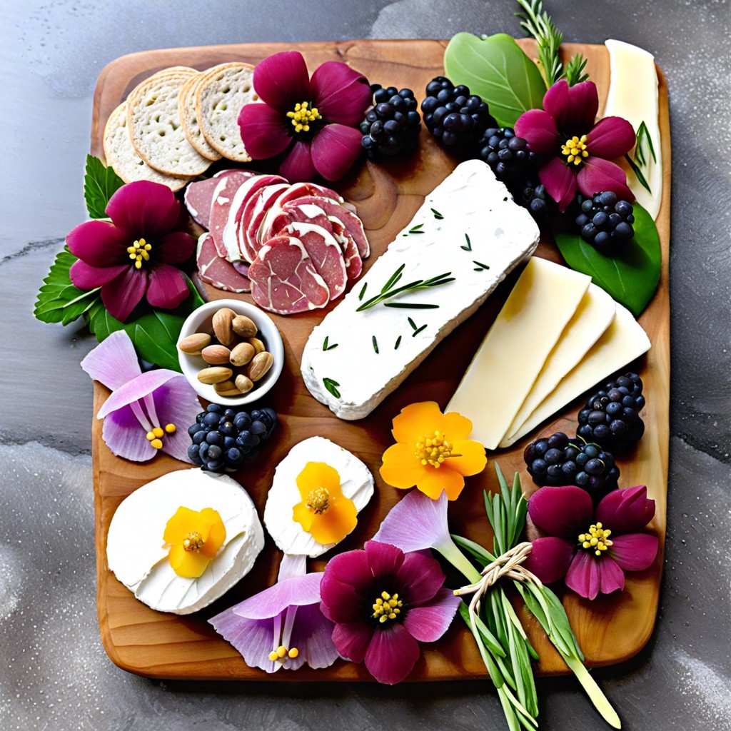 goat cheese rolled in edible flowers