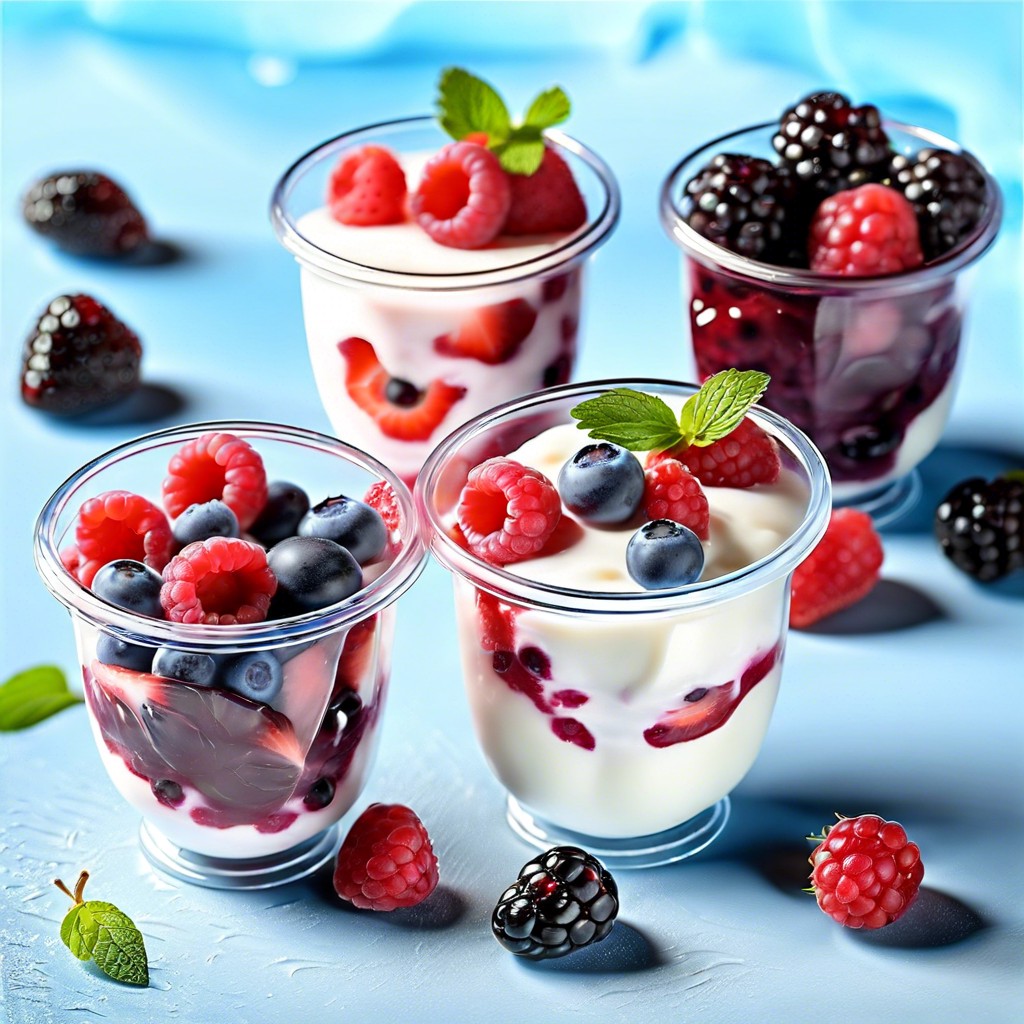 greek yogurt and mixed berry cups