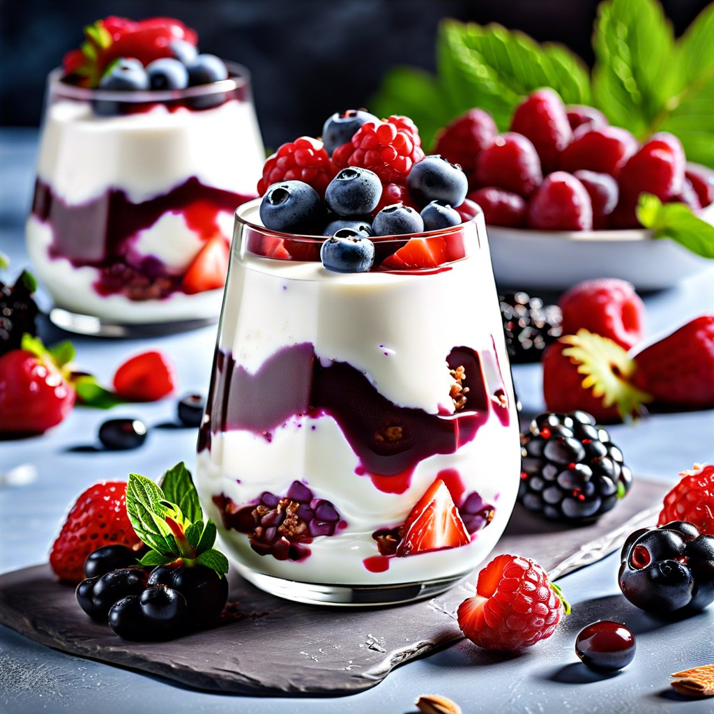 greek yogurt parfait greek yogurt honey granola and mixed berries