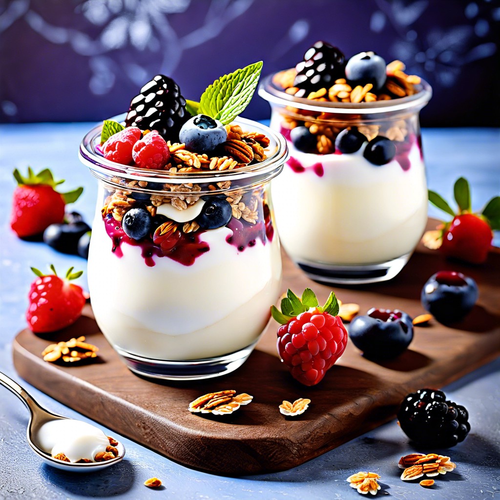 greek yogurt parfaits with granola and berries