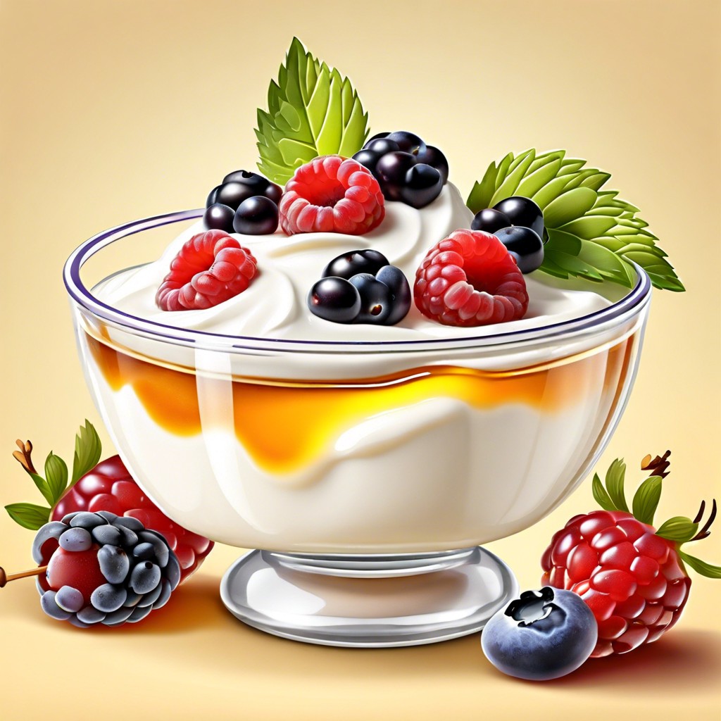 greek yogurt with honey and mixed berries