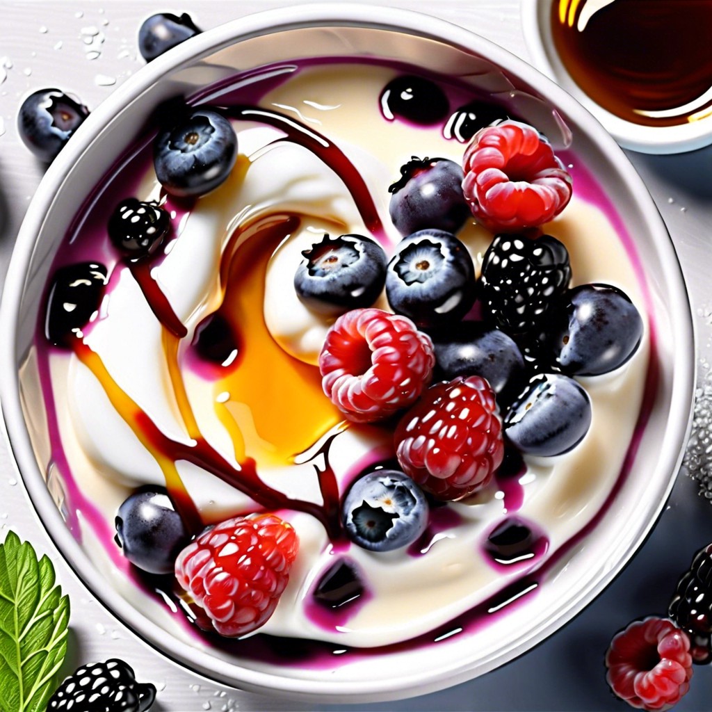 greek yogurt with mixed berries and honey