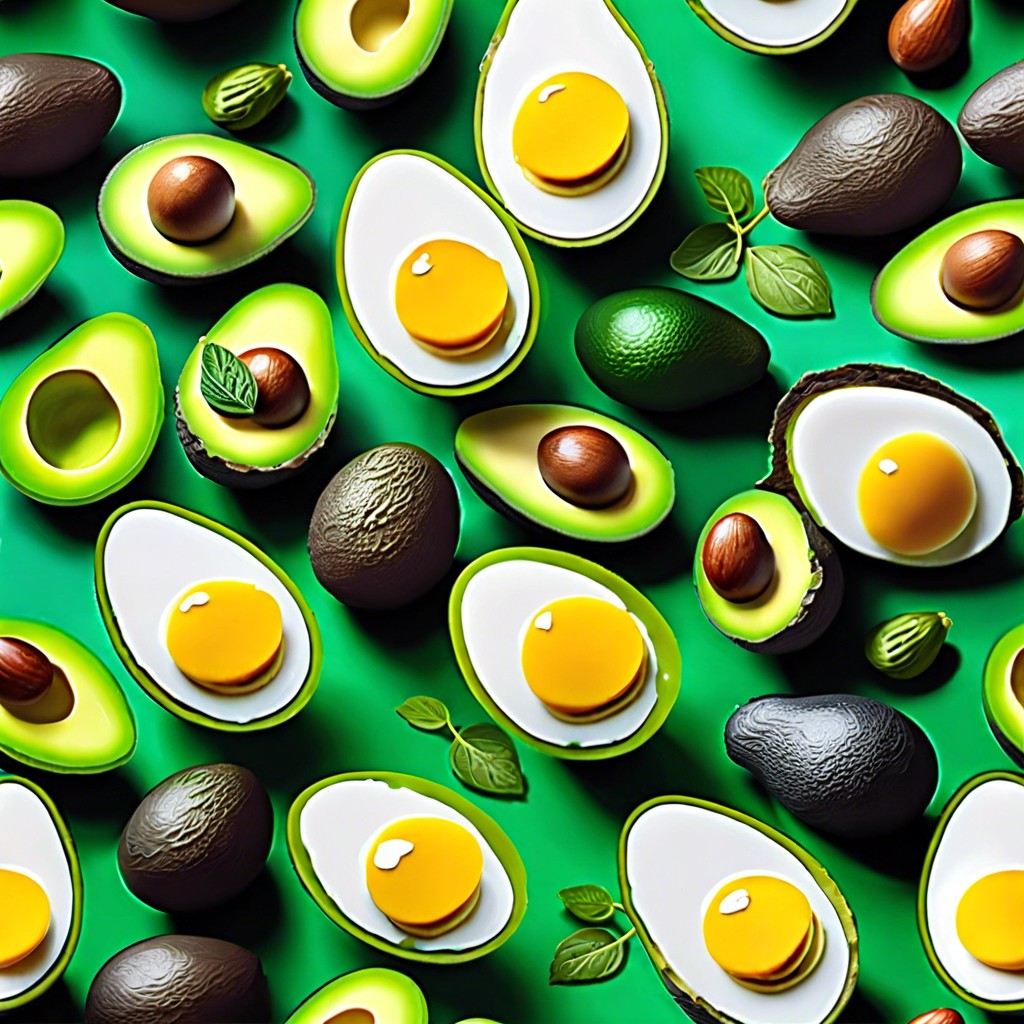 green deviled eggs with avocado