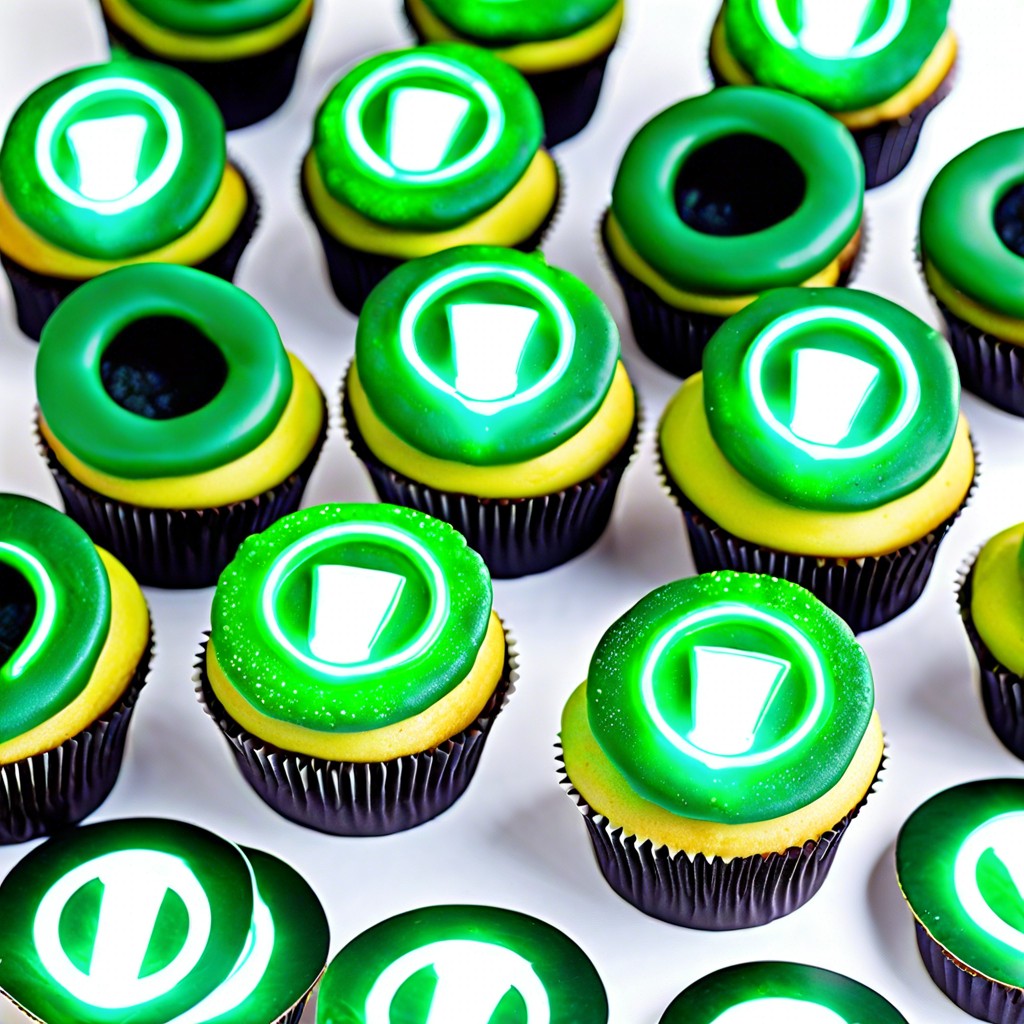 green lantern power ring cupcakes