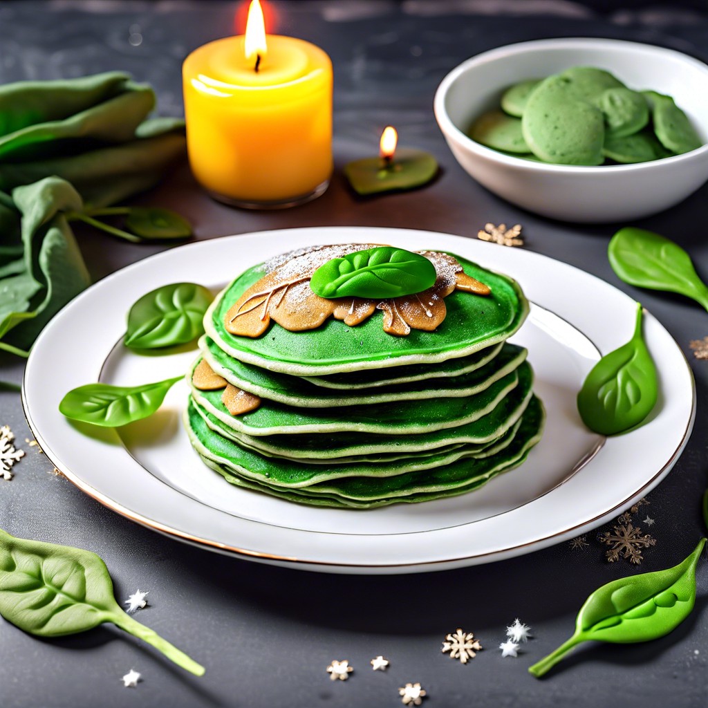 green pancakes with spinach