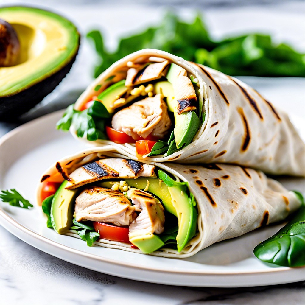 grilled chicken and avocado wrap