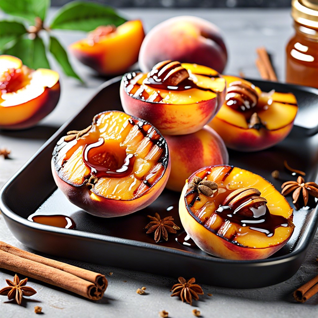 grilled peaches with cinnamon and honey