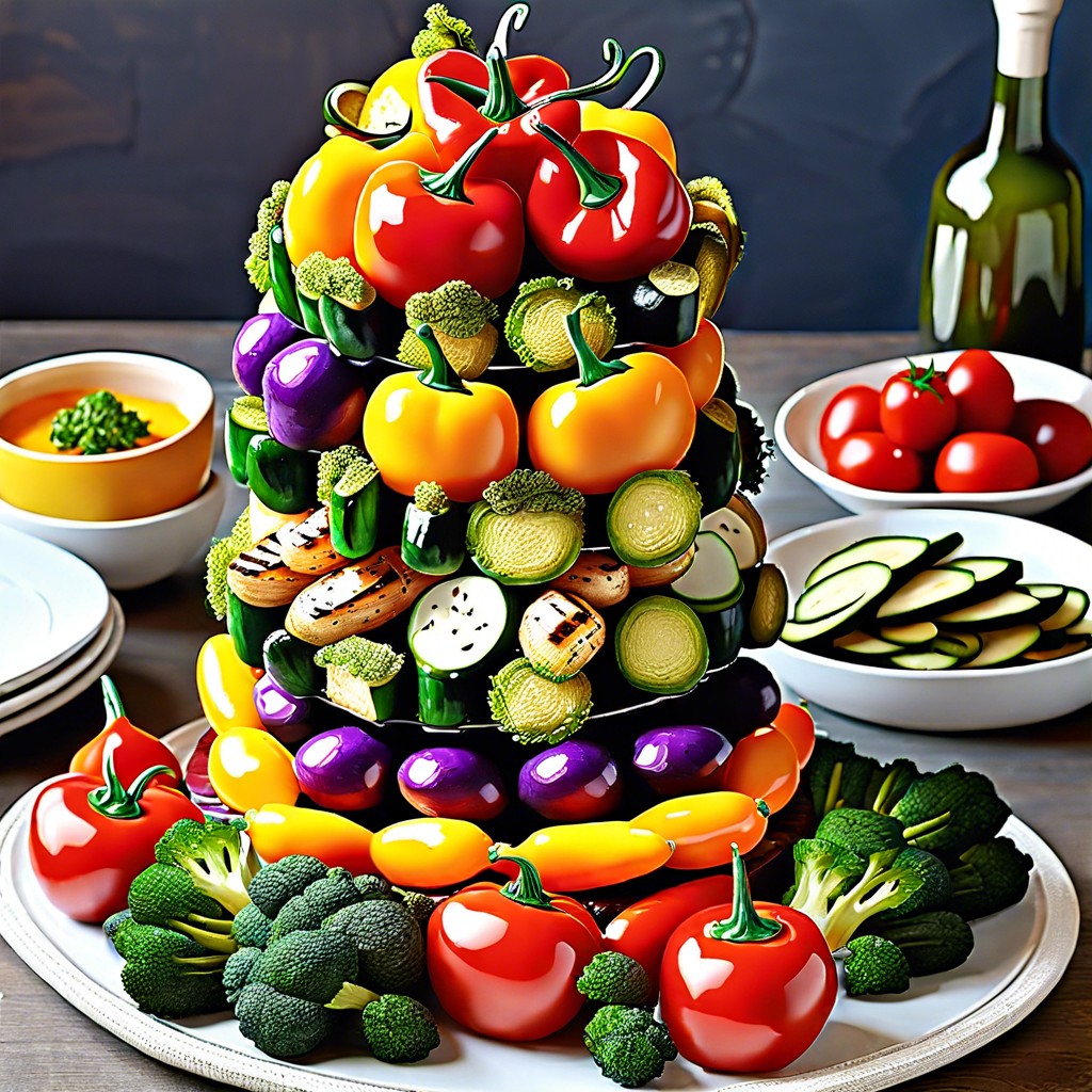 grilled veggie tower