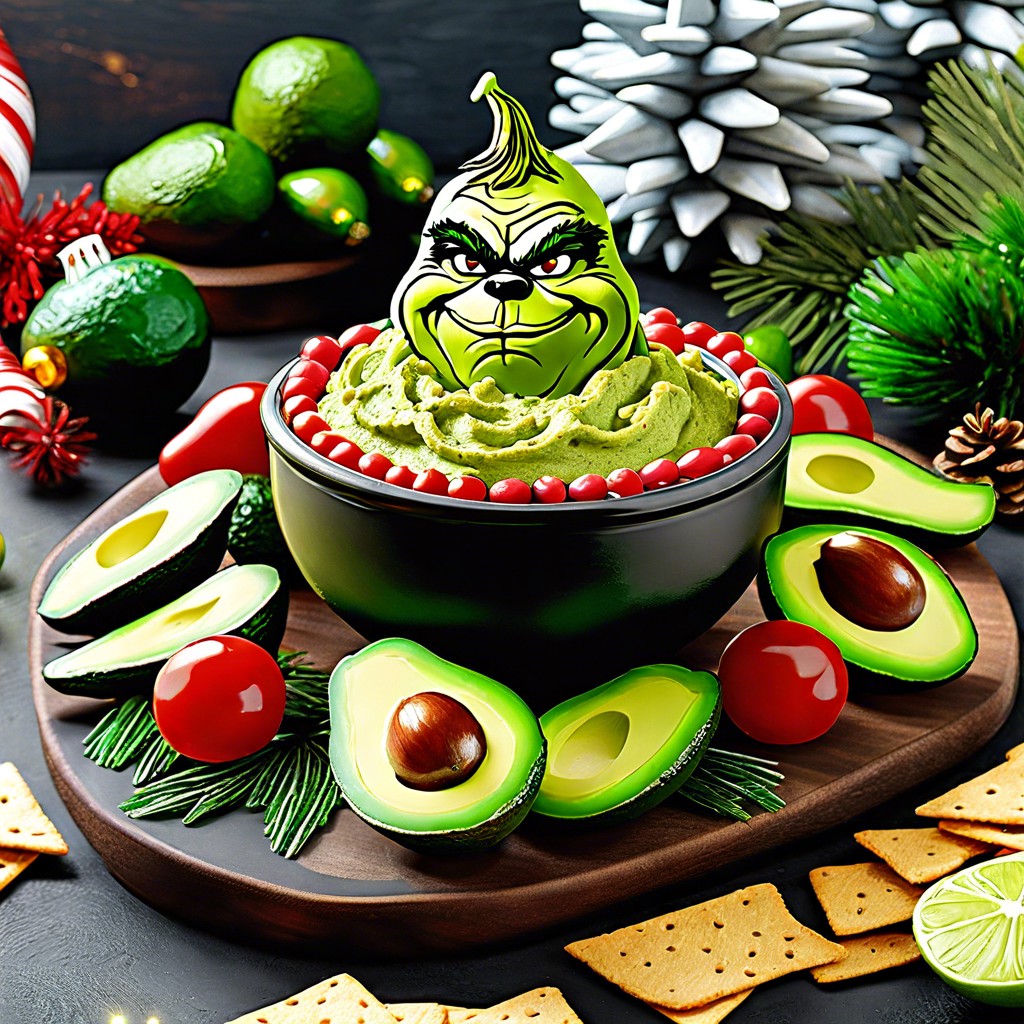 grinch guacamole dip