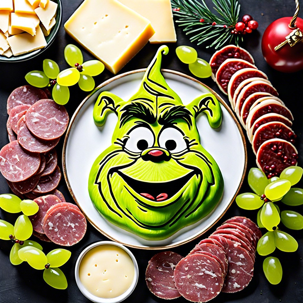 grinch shaped cheese slices