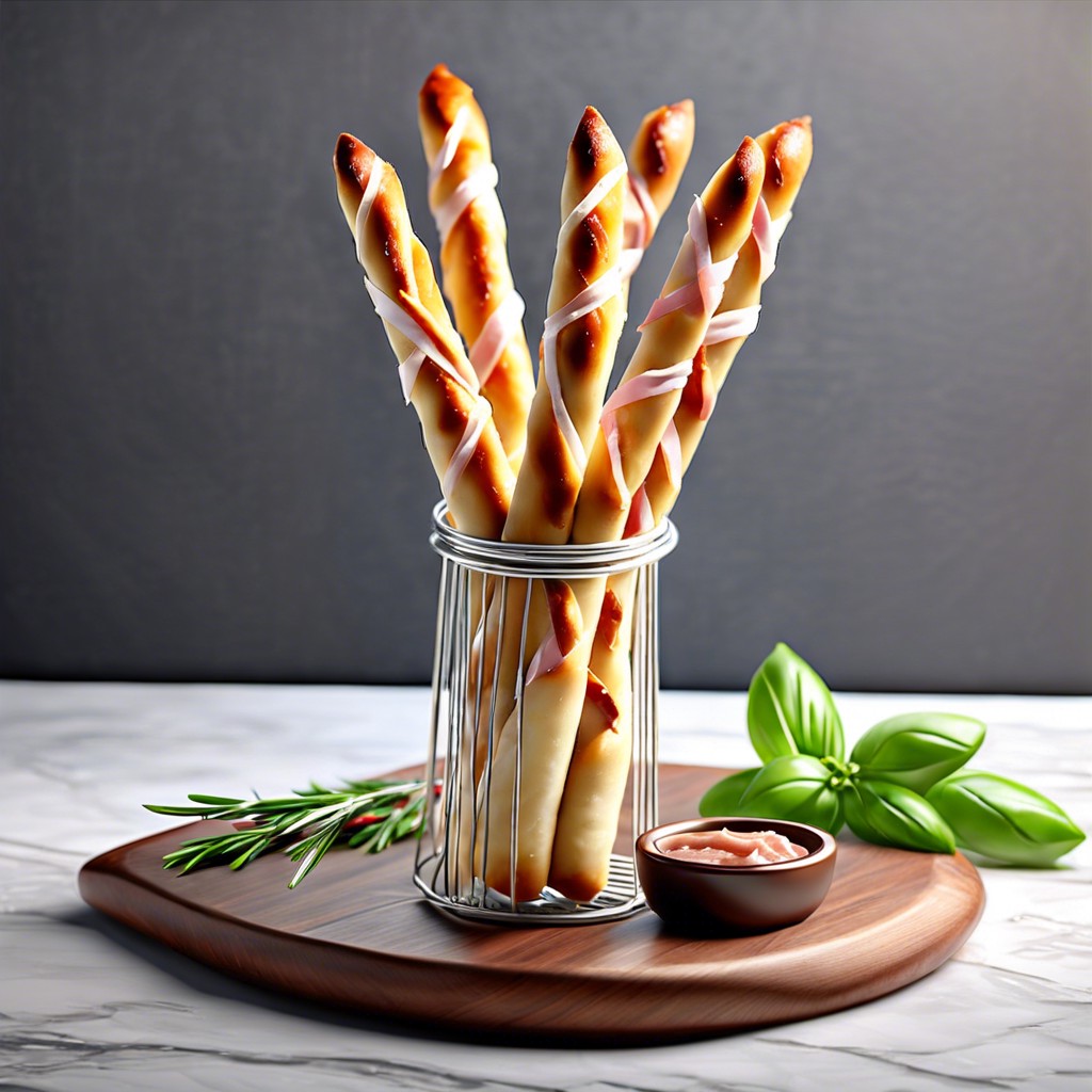 grissini breadsticks wrapped in speck