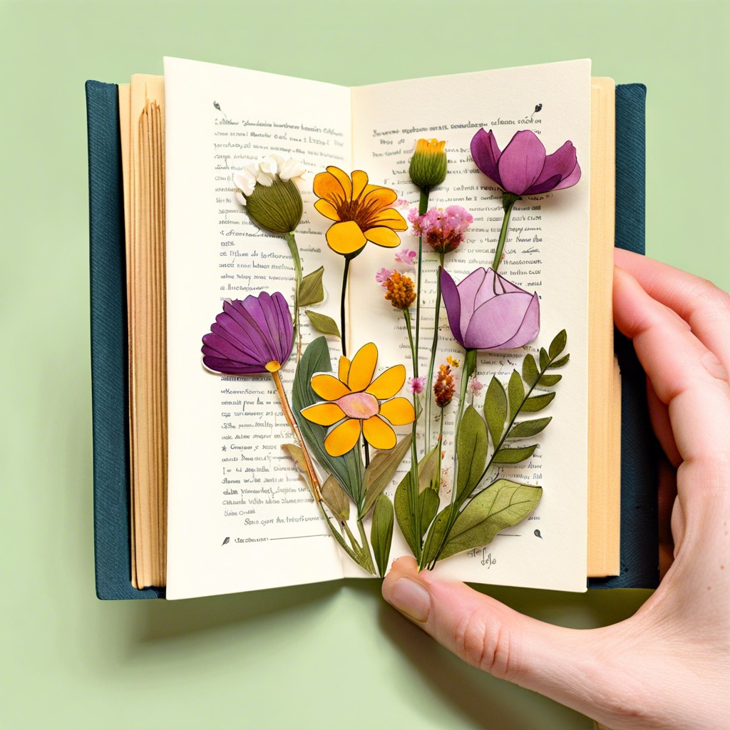 hand pressed flower bookmarks