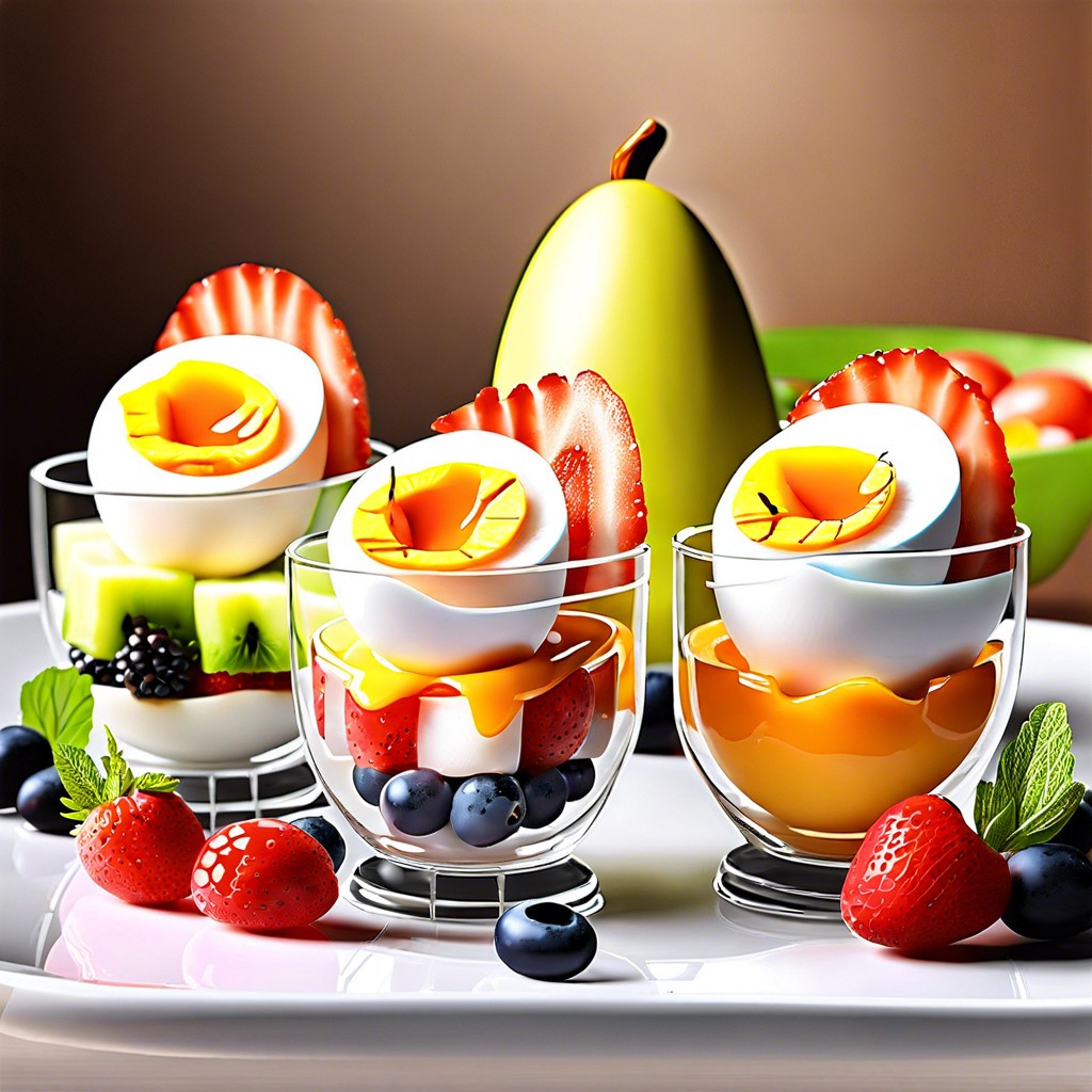hard boiled eggs and fruit salad cups
