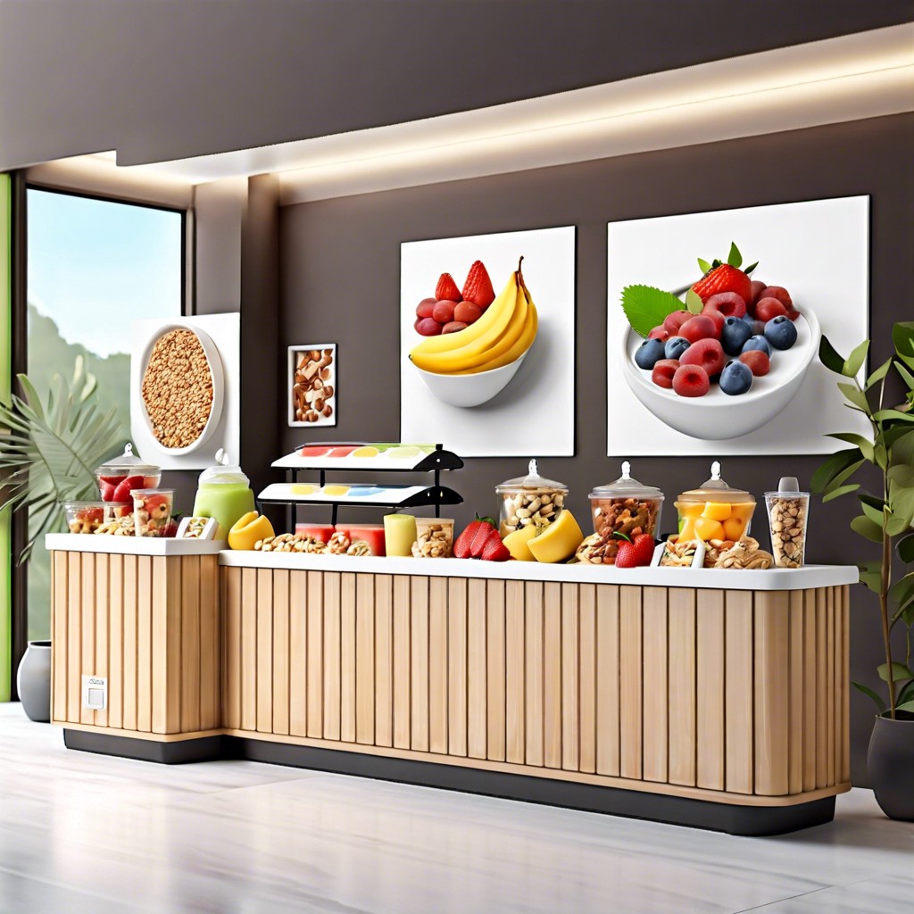 healthy harvest fresh fruits nuts yogurt station